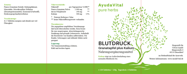 Blutdruck Granatapfel plus Kalium* - Pure Herbs - Image 2