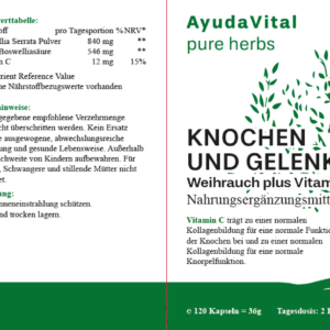 Knochen und Gelenke Weihrauch plus Vitamin C - Pure Herbs