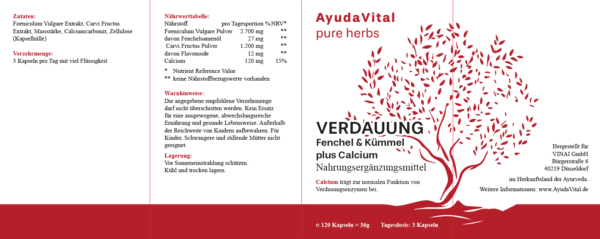 Verdauung Fenchel & Kümmel plus Calcium -  Pure Herbs - Image 2